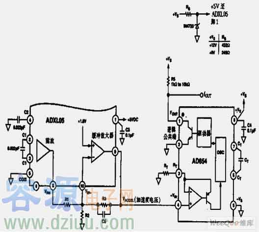 高性能加速度傳感器頻率變換電路