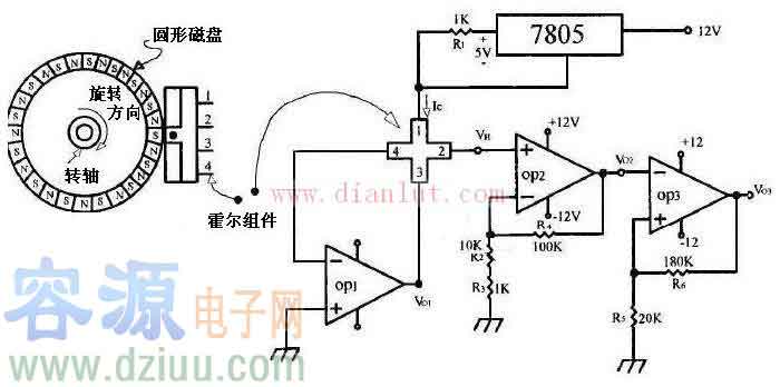 霍爾轉速式傳感器電路