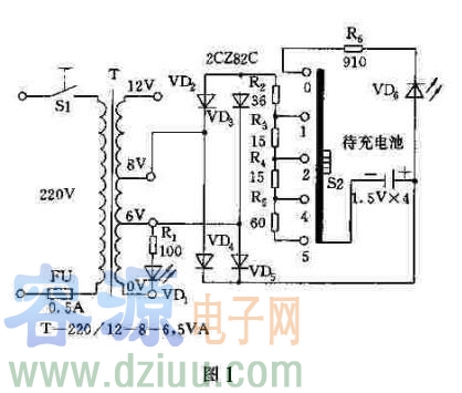 最簡單干電池充電電路圖