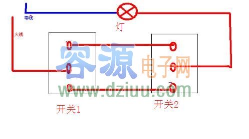 雙控開關(guān)接線圖原理圖 雙控開關(guān)接線圖原理圖